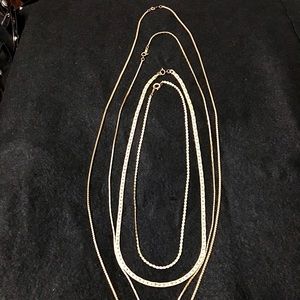 14k gold dipped necklaces costume jewelry 4 pcs